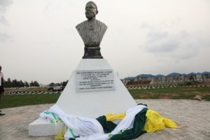 ojukwu's statue at the new convention centre in owerri