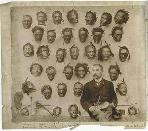 Lord Lugard, who named Nigeria after a suggestion from his wife, posing in front of decapitated Africans following a revolt. Forgive them Mother, for they know what they do. This is sick No words